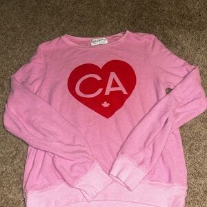 Wildfox Pink Heart canada Sweatshirt size small